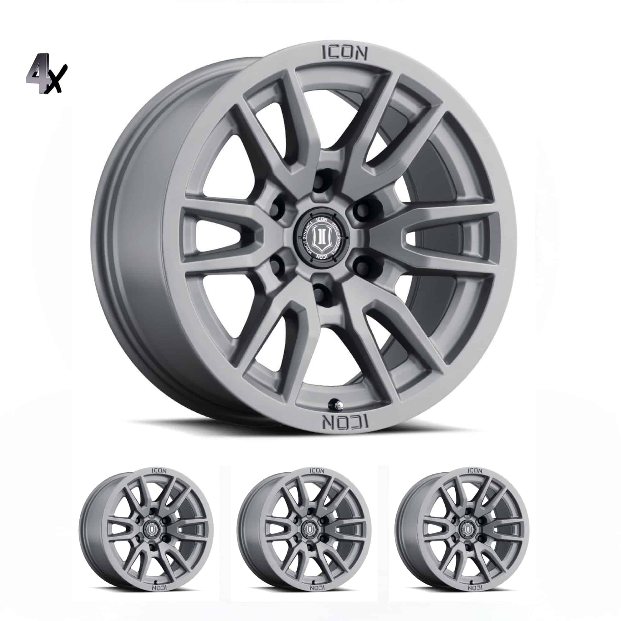 (17×8.50) 4x VECTOR6 TITANIUM 6×5.5″ (0 OFFSET)