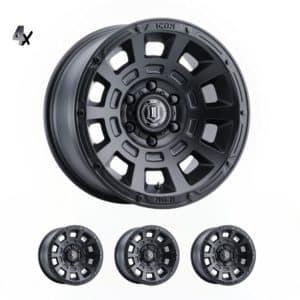 Tundra (17×8.50) 4 THRUST SATIN BLACK SIX SPEED 5×150 +25 Offset