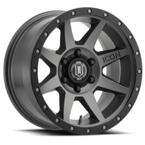 SILVERADO/SUBURBAN/SIERRA 1500 (17×8.50) 4x ALPHA GUNMETAL WITH BLACK RING 6×5.5″ (0 OFFSET)